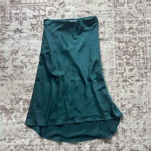 Elegant Teal Satin Skirt
